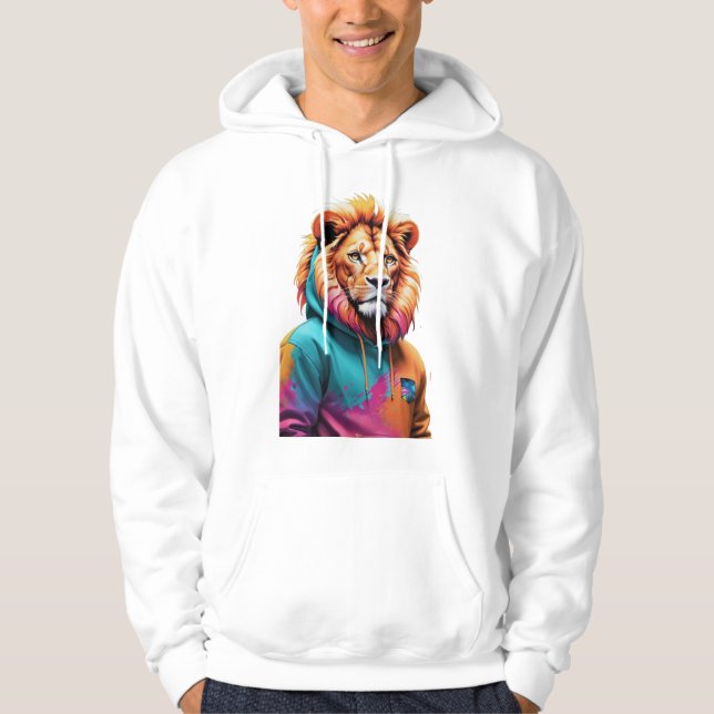 Sweat - shirt à capuche Lion Vibrant - Majestic St (Devant)