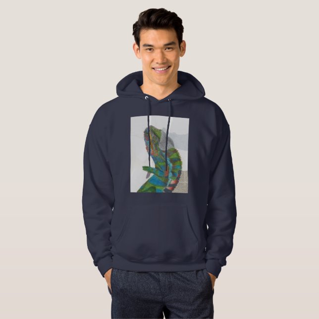 Sweat - shirt à capuche Lizard Paint (Devant entier)