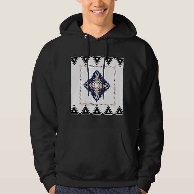 Sweat - shirt à capuche Motif géométrique (Devant)