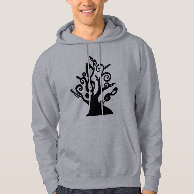 Sweat - shirt à capuche musical d'arbre (Devant)
