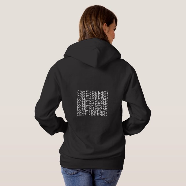 Sweat - shirt à capuche noir ComfyDreams (Dos entier)