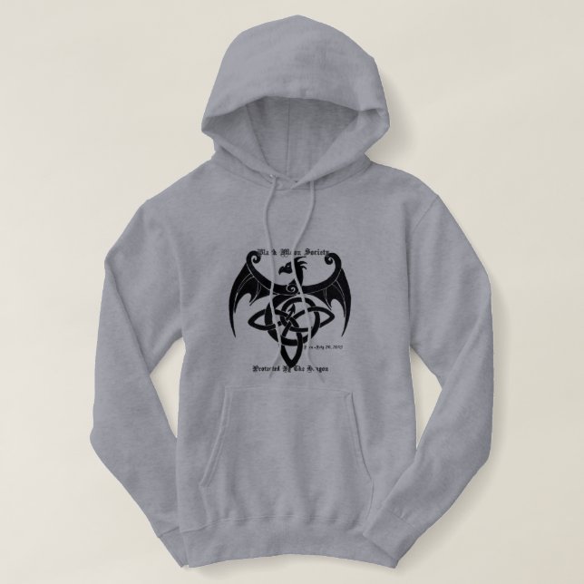 Sweat - shirt à capuche noir de dragon de membres (Design devant)