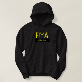 Sweat - shirt à capuche noir et jaune Fiya (avant