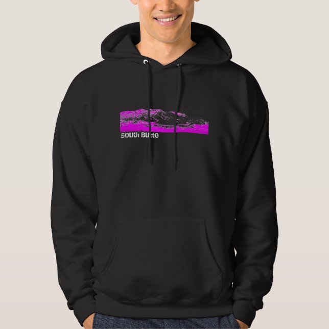 Sweat - shirt à capuche noir et rose de butte du (Devant)