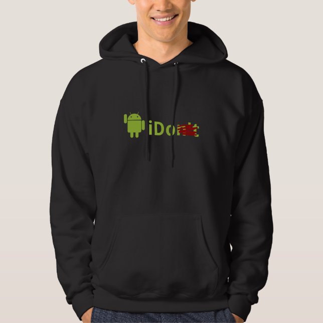 Sweat - shirt à capuche noir iDo Android (Devant)