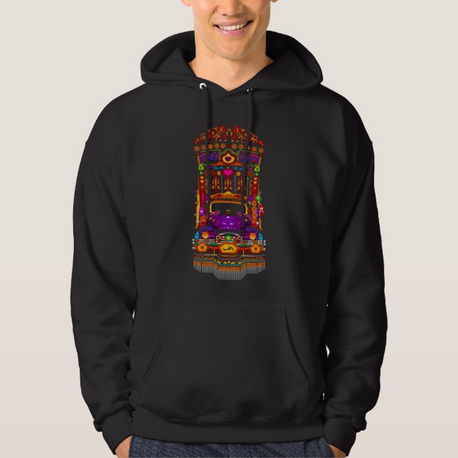 Sweat - shirt à capuche pakistanais de camion (Devant)