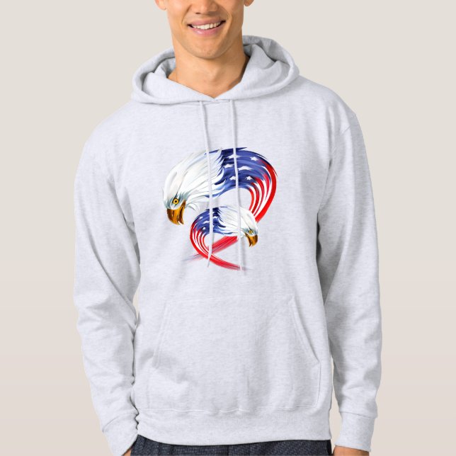 Sweat - shirt à capuche patriotique masculin (Devant)