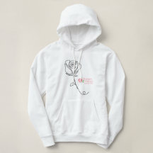 Sweat - shirt à capuche Rose à ligne unique "Comme