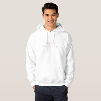 Sweat - shirt à capuche rose "Jésus t'aime"