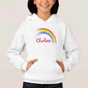 sweat - shirt à capuche rouge gris arc-en-ciel