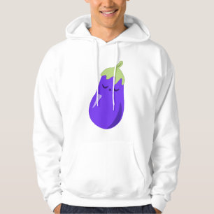 Sweat - shirt à capuche somnolent d'aubergine de