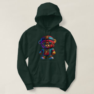 Sweat - shirt à capuche unisexe vert foncé avec ga