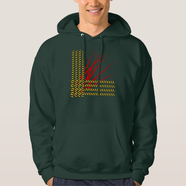 Sweat - shirt à capuche vert jaune rouge DANGEREUX (Devant)