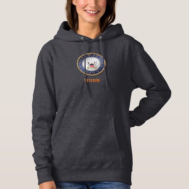 Sweat - shirt à capuche vétéran de la marine améri (Devant)