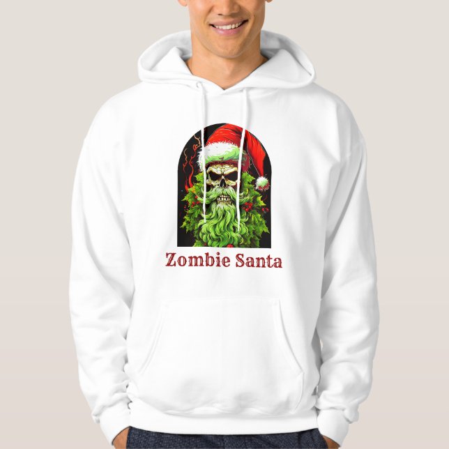 Sweat - shirt à capuche Zombie Père Noël (Devant)