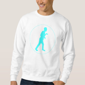 Sweat shirt blanc avec le logo bleu de mode de