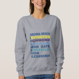 Sweat shirt gris pour femme TOURISM VIRGINIA