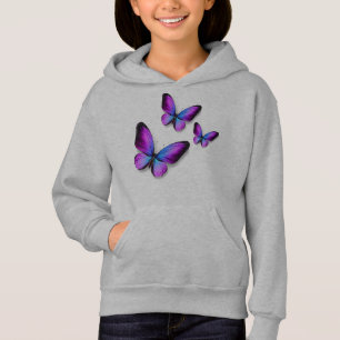 Sweat - shirts à capuche de papillons pourpres