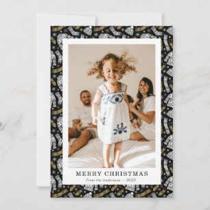 Sweater Gloves Hat Scarf Photo Merry Christmas Holiday Card