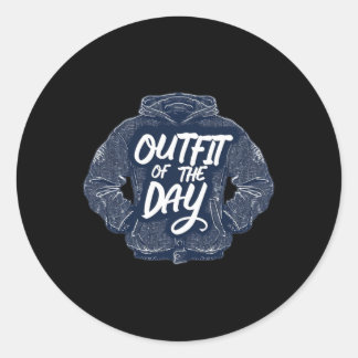 Sweater Outfit Of The Day For Cool Boys And Girls Classic Round Sticker