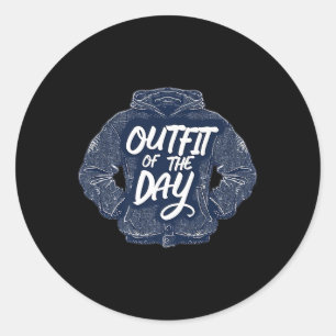 Sweater Outfit Of The Day For Cool Boys And Girls Classic Round Sticker