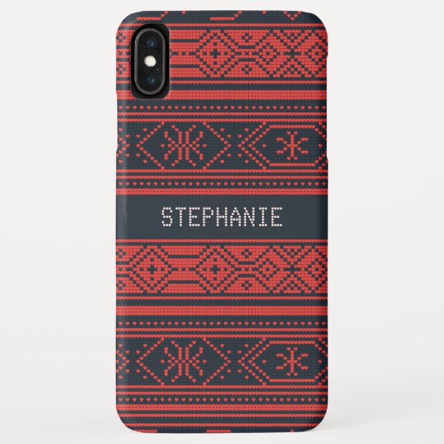 Sweater Red Black Pattern Christmas Personalized Case-Mate iPhone Case (Back)