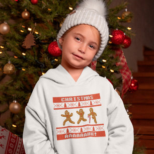 Sweater Scared Gingerbread Men Red