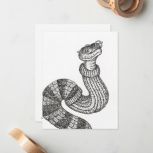 Sweater Snake Flat Note Card
