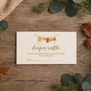 Sweater Weather Autumn Boho Diaper Raffle Game Card