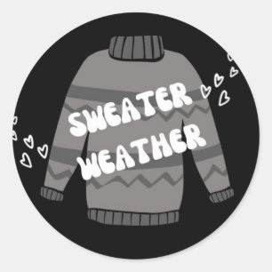 Sweater Weather Classic Round Sticker
