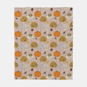 Sweater Weather Doodles Goldendoodle Fall Fleece Blanket