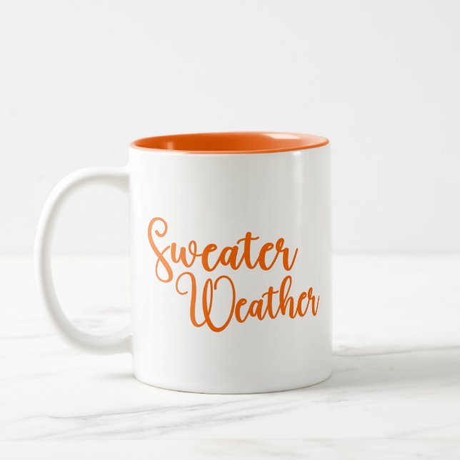 Sweater Weather Fall Two-Tone Coffee Mug (Left)