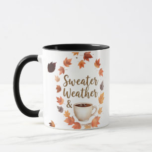 Sweater Weather & Hot Coffee Mug Cozy Fall Gift
