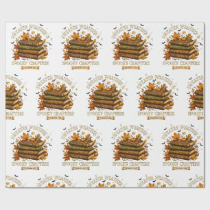 Sweater Weather Spooky Chapters Autumn Book Art Wrapping Paper