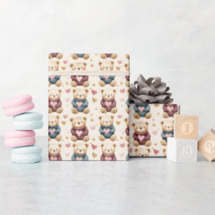 Sweatered Teddy Bears Wrapping Paper