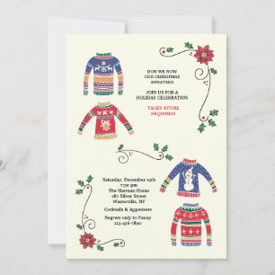 Sweaters de Noël Invitation de fête de Noël