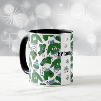 Sweaters d'hiver nordiques et Mittens Green Mug