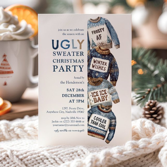 Sweaters moches Noël Invitation de fête de Noël (Créateur téléchargé)