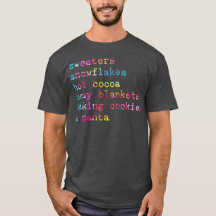 Sweaters Snowflakes Hot Cocoa Cozy Blankets Baking