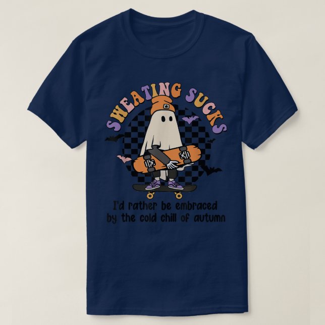 Sweating Sucks Skeleton Boys Halloween Creep It Re T-Shirt (Design Front)
