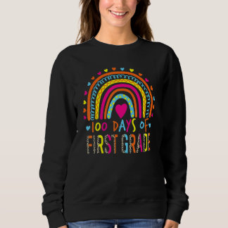 Sweatshirt 100 jours de léopard de première année arc-en-ciel