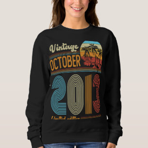 Sweatshirt 10 Anniversaire Vintage Octobre 2013 Filles