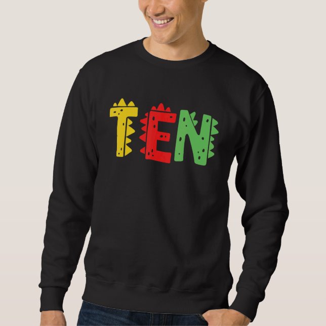 Sweatshirt 10 Ans Garçon Dinosaur Rex 10e anniversaire Enfant (Devant)