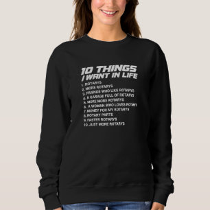 Sweatshirt 10 choses que je veux dans la vie Rotary 13b plais