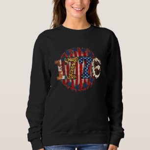 Sweatshirt 1776 Jour de l'Indépendance Joyeux 4 juillet Leopa