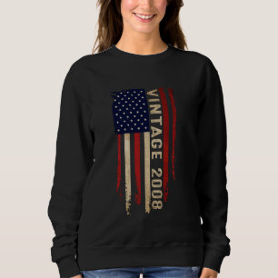 Sweatshirt 17 Ans Vintage 2008 Funny 17th Birthday Amer
