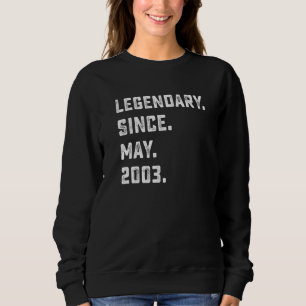 Sweatshirt 19e anniversaire Légendaire depuis mai 2003 19 ans