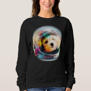 Sweatshirt 2 Chiot De Poodle En Astronaut Casque Espace Galax