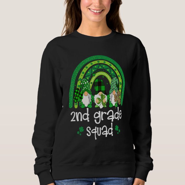 Sweatshirt 2e Classe Squad Rainbow Gnome Happy St patrick Da (Devant)