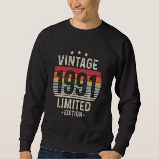 Sweatshirt 33 ans Vintage 1991 Limited Edition 33e oiseau